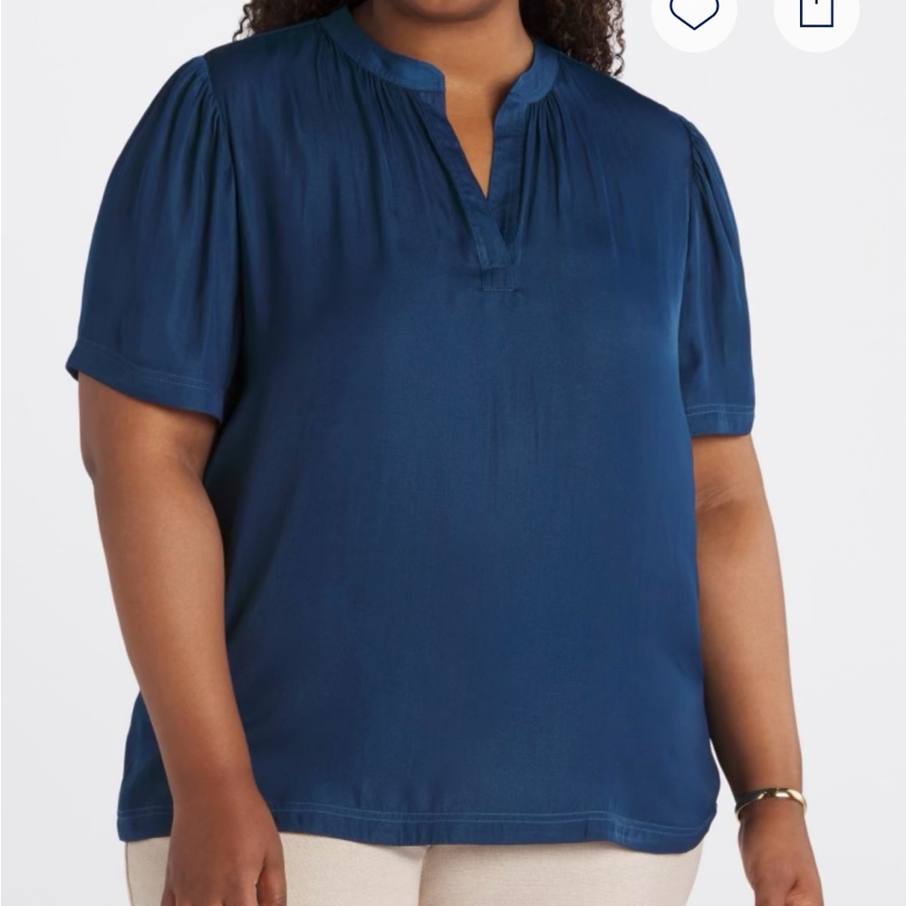 Nine Britton Deep Blue Blouse 2X